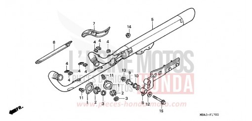 EXHAUST MUFFLER VT750C2X de 1999